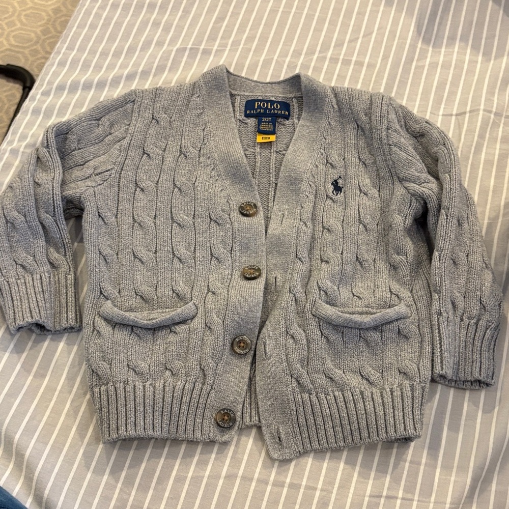 Polo by Ralph Lauren Kids' Gray Cable Knit Sweater